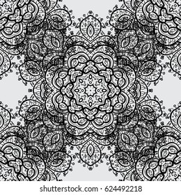 Classic oriental pattern over gray background.