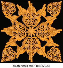 Classic Ornament with cutting technique design seamless wallpaper Vector for all purposes
