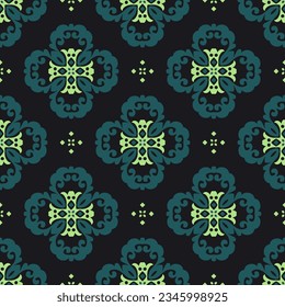Classic ornament. Decorative seamless pattern with swirls for designer wallpaper, trendy print, trendy decor, home textile, retro decor. Vector.