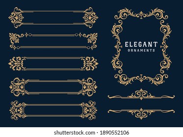 Classic Ornament Frame Element, Vintage Border Illustration