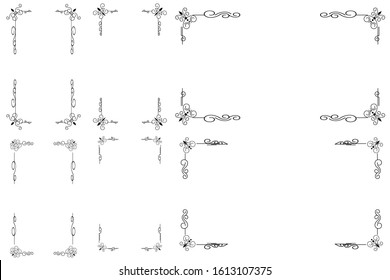 Classic ornament frame, vintage border set Premium Vector