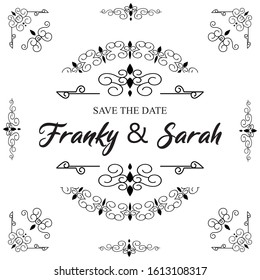 Classic ornament frame, vintage border set Premium Vector