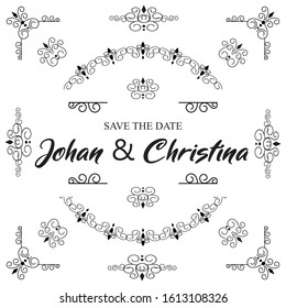 Classic ornament frame, vintage border set Premium Vector