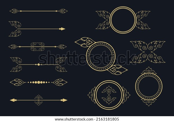 Classic ornament frame, vintage border illustration,\
Flourish sketch ornament divider. floral ornamental doodle\
dividers, vintage hand drawn tribal arrow and calligraphic decor\
border set.