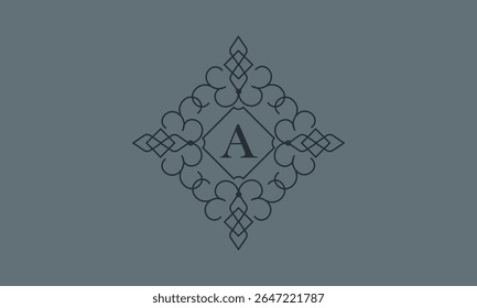 Classic ornament with letter A. Design elements for invitations, company branding, business, sign, heraldry, etc. Vector floral monogram.