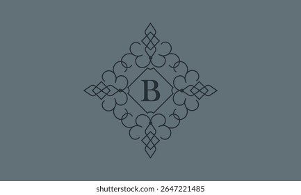 Classic ornament with letter B. Design elements for invitations, company branding, business, sign, heraldry, etc. Vector floral monogram.