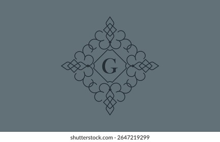 Classic ornament with letter G. Design elements for invitations, company branding, business, sign, heraldry, etc. Vector floral monogram.