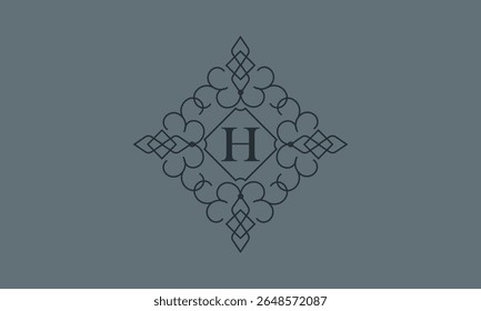 Classic ornament with letter H. Design elements for invitations, company branding, business, sign, heraldry, etc. Vector floral monogram.