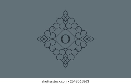 Classic ornament with letter O. Design elements for invitations, company branding, business, sign, heraldry, etc. Vector floral monogram.