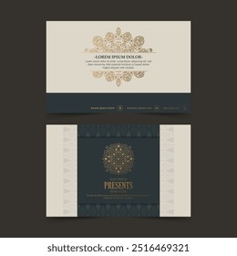 Classic ornament pattern business card design