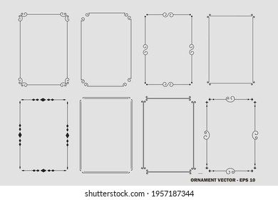 classic ornamental decorative frames set of eight