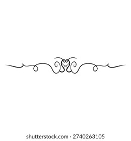 Classic ornamental flourish divider vector with centered decorative swirl accent