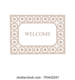 Classic Ornamental Frame Vector Background with Text Welcome