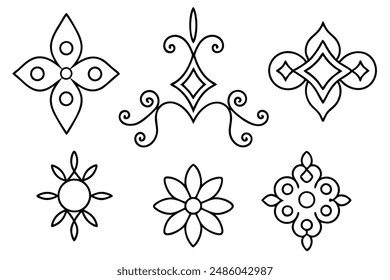 Classic Ornamental Line Art Icons
