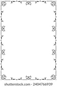 Borde ornamentado clásico y elemento de marco. Vector de ornamento vintage aislado sobre fondo blanco. Línea decorativa para marco, página, plantilla, afiche, tarjeta de saludo de año nuevo, invitación.