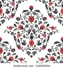 Classic Otoman Turkish style seamless pattern, traditional islamic motif with leaves and flowers