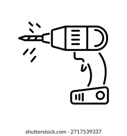 

Icono clásico del estilo del contorno de la máquina del taladro