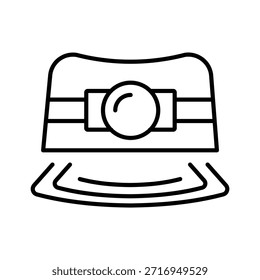 Classic outline style icon of mining hat