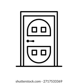 Classic outline style icon of socket