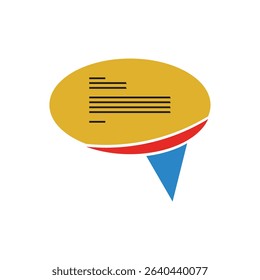 Classic oval speech bubble with text lines, ideal for communication, messaging, and online discussions. Perfect for web design, app elements, and social media content