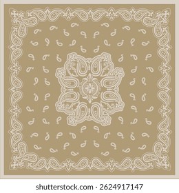 Classic paisley bandana with intricate ethnic print design. A timeless accessory perfect for boho, vintage, and retro styles. Ideal for summer fashion, festivals, and adding a chic touch to casual out