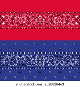 Classic paisley bandana pattern. Seamless tileable pattern. Vector illustration.