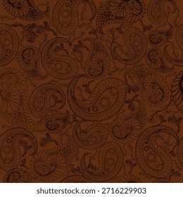 Classic paisley pattern featuring intricate teardrop motifs, floral elements, and ornate linework. Designed in an elegant vintage style, this pattern evokes a sense of luxury, tradition, and timeless artistry. Ideal for textile prints, wallpapers, rugs, fabric designs, and decorative digital backgrounds.