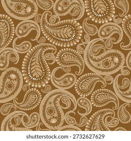 Classic paisley pattern featuring intricate teardrop motifs, floral elements, and ornate linework. Designed in an elegant vintage style, this pattern evokes a sense of luxury, tradition, and timeless artistry. Ideal for textile prints, wallpapers, rugs, fabric designs, and decorative digital backgrounds.