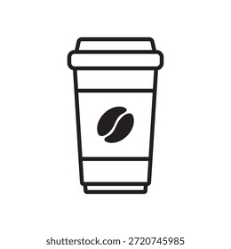 Classic Paper Coffee Cup Icon, Takeaway Coffee Symbol for Cafe and Beverage Brand Design