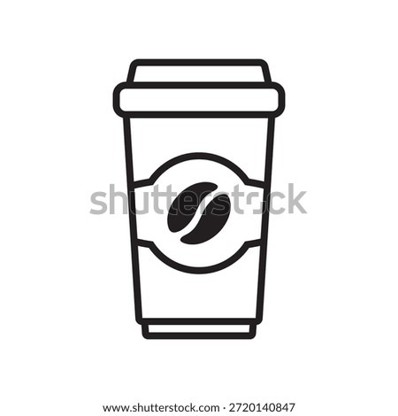 Classic Paper Coffee Cup Icon, Takeaway Coffee Symbol for Cafe and Beverage Branding