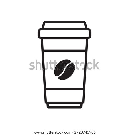 Classic Paper Coffee Cup Icon, Takeaway Coffee Symbol for Cafe and Beverage Brand Design