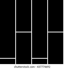 Classic parquet pattern. Decorative wall cladding. Black and white version. Vector seamless background. Interior wall panel.
