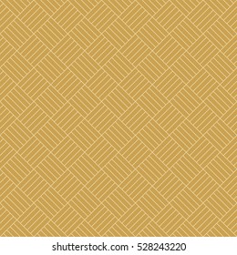 Classic parquet pattern and golden textile ornament