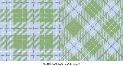 Tom verde pastel clássico jogado vetor padrão sem emenda. Plano de fundo gráfico tartan design de moda uso para impressão, textura, pano, tecido, flanela.	