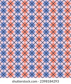 Classic pastel vector background with rhombuses. Seamless pattern with diamond shapes