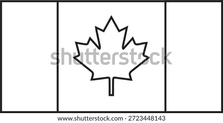 A classic and patriotic vector illustration featuring the national flag of Canada, characterized by its iconic red maple leaf and vertical red borders. Designed specifically for the travel, government, and historical industries, this scalable graphic captures the essence of Canadian heritage, national identity, and cultural pride. The lighting is portrayed as a clean, flat aesthetic with vibrant red and white colors, ensuring high contrast and immediate readability across various media applications. The texture is characterized by perfectly smooth vector paths and expertly closed loops, making the file highly optimized for use with vinyl cutting machines like Cricut and Silhouette to produce vehicle decals, commemorative event flyers, and heat-press designs for national holiday apparel. Conceptually, the imagery represents unity, freedom, and the natural beauty of the Great North. It serves as a versatile resource for creating travel agency logos, educational materials regarding North American geography, or digital stickers for social media. The professional craftsmanship ensures that the geometric symmetry of the maple leaf remains sharp and clear even when resized for small web icons or large-format promotional banners, providing an authoritative visual for all contexts related to Canadian patriotism. This asset is an essential tool for designers seeking a high-quality representation of Canada’s most recognized symbol.