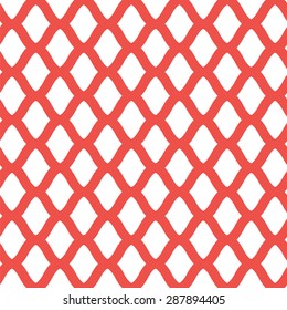 Classic pattern of elongated cells. Seamless vector background red curves on white. Backdrop for decorative elements.