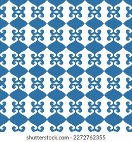 classic pattern, with modified hibiscus symbols. vector illustration