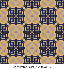 Classic Pattern Ornament, Decorative Seamless Geometric Pattern for Design Wallpaper, Fashion Print, Trendy Decor, Home Textile, Retro Decor Vector Illustration.	
