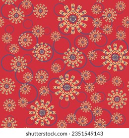 Klassisches Muster-Dekor, Dekoratives, Nahtloses geometrisches Muster für Design-Tapeten, Modedruck, Trenddekor, Heimtextilien, Retro-Dekor Vektorgrafik.	