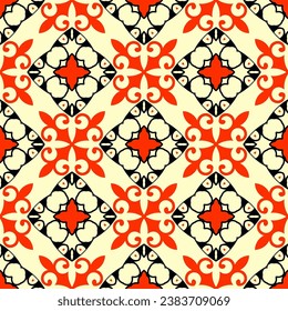 Klassisches Muster-Dekor, Dekoratives, Nahtloses geometrisches Muster für Design-Tapeten, Modedruck, Trenddekor, Heimtextilien, Retro-Dekor Vektorgrafik.