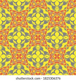 Ornamento de patrón clásico, patrón geométrico floral sin foco para el diseño de papel tapiz, impresión de moda, decoración a la moda, textil casero, decoración retro
Ilustración vectorial.
