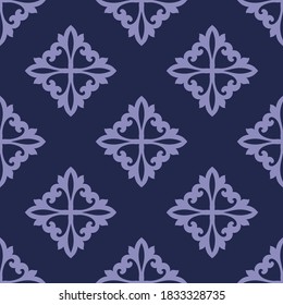 Ornamento clásico del patrón, Patrón geométrico floral sin soldadura para el fondo de escritorio del diseño, Impresión de la moda, Decoración a la moda, Textil del hogar, Ilustración vectorial de decoración retro.