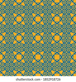 Ornamento clásico del patrón, Patrón geométrico floral sin soldadura para el fondo de escritorio del diseño, Impresión de la moda, Decoración a la moda, Textil del hogar, Ilustración vectorial de decoración retro.