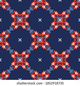 Klassisches Muster-Ornament, Nahtlose, geometrische Muster für Design-Tapete, Modedruck, Trenddekor, Heimtextilien, Retro-Dekor Vektorgrafik.
