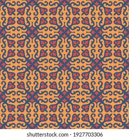 Classic Pattern Ornament, Seamless Geometric Pattern  for Design, Wallpaper, Fashion Print, Trendy Decor, Home Textile, Retro Decor. Vector.