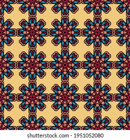 Classic Pattern Ornament, Seamless Geometric Pattern for Design, Wallpaper, Fashion Print, Trendy Decor, Home Textile, Retro Decor. Vector.	
