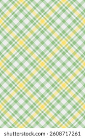 Classic pattern texture textile, hobby fabric seamless check. Costume plaid vector background tartan in white and green colors palette.