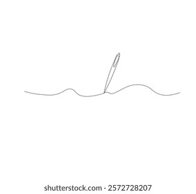 Classic pen continuous line drawing. White background.Back to school or college concept. Education, learning knowledge for humanity. Modern continuous line drawing design graphic vector illustration