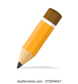 Classic Pencil. Flat Style Design Icon. Vector